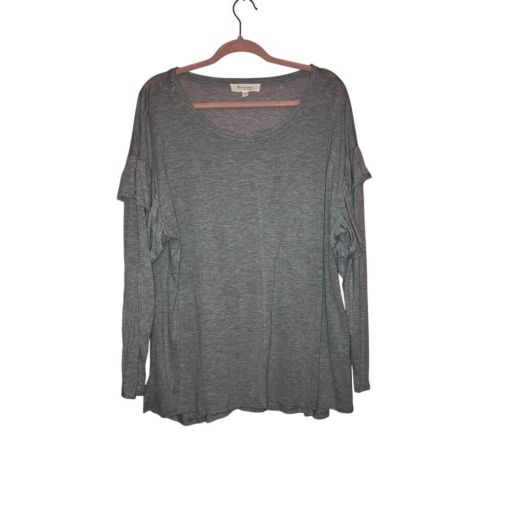 Lightweight Gray Long-Sleeve Women's Top 2XL